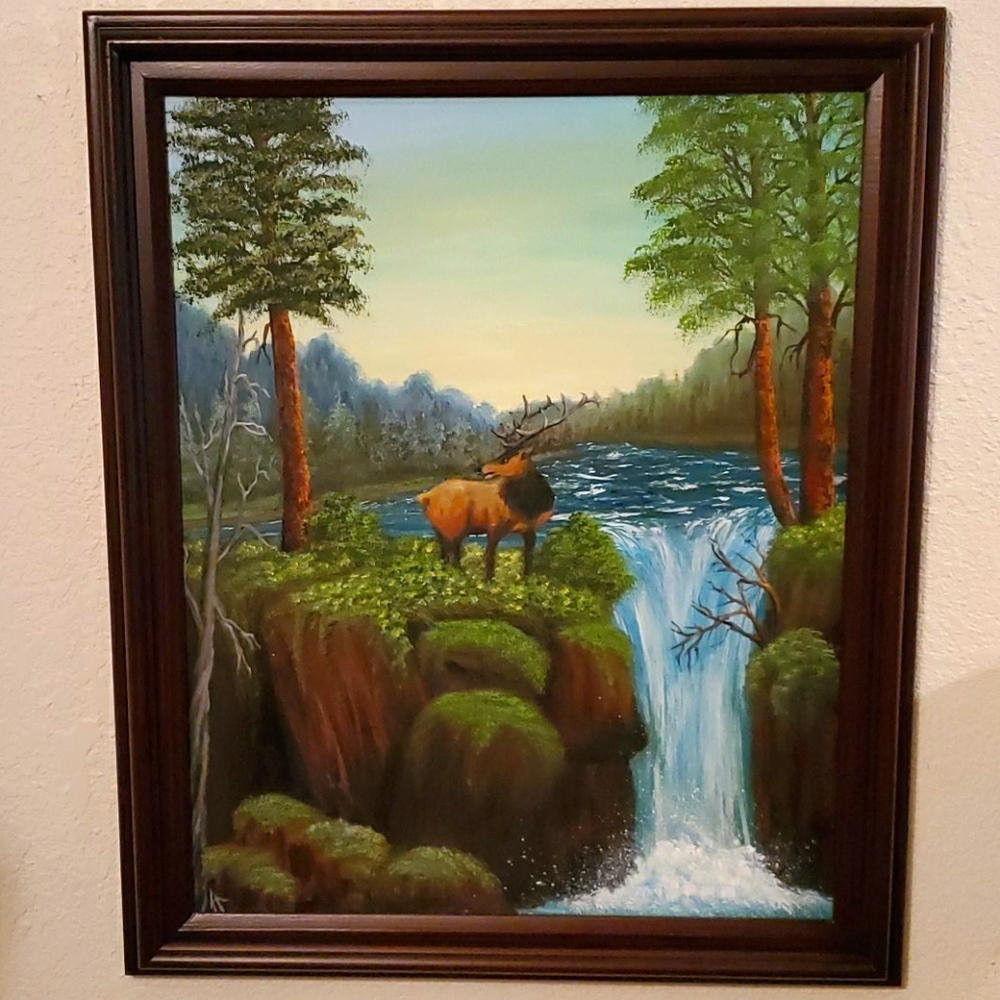 Origional Art, Oil Painting! 'Mountain Falls'